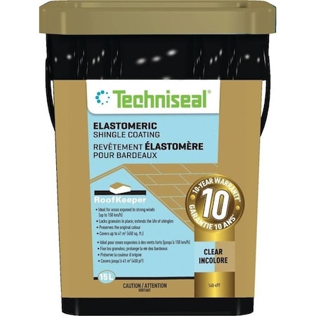 Techni-Seal Techniseal RoofKeeper Series Elastomeric Protective Coating, Clear, 15 L 140-497